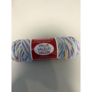 Craft Smart Value Yarn Multi-Color Pastel Variegated 100% Acrylic 244 Yards